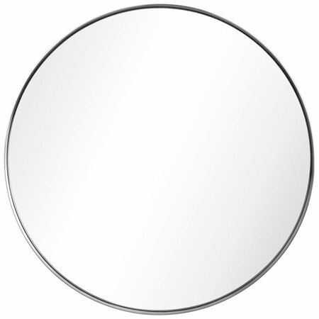 EMPIRE ART DIRECT Ultra Brushed Silver Stainless Steel Round Wall Mirror PSM-40704-3030R
